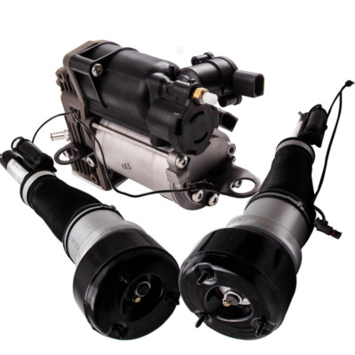 2 Front Air Suspension Struts + Compressor Pump Kit For Mercedes W221 S350 S550