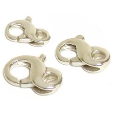 3 Sterling Silver Infinity Lobster Clasps