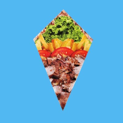 500 Pom Döner to go Spitztüten 24cm Hartpapier extrastark innen alukaschiert