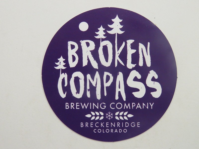 BEER Sticker ~ BROKEN COMPASS Brewing Co ~ Breckenridge, COLORADO Breweriana