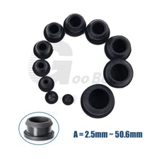 Snap-on Hole Plug Black Silicone Rubber Blanking Seal Plugs 2.5mm-50.6mm