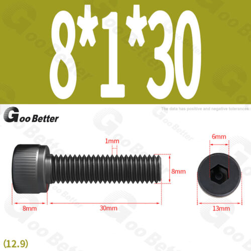 Feingewinde Zylinderschrauben 12.9 Stahl M6 M8 M10 M12 Schwarz Innensechskant - Bild 23 von 85