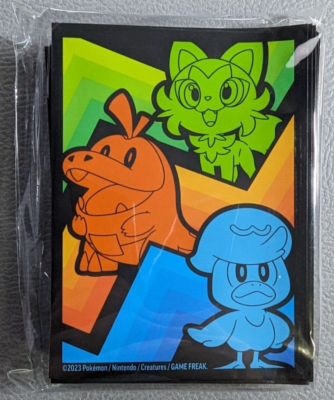 65 Ct Paldea Evolved ETB Sprigatito Fuecoco Quaxly Card Sleeves Sealed  Pokemon