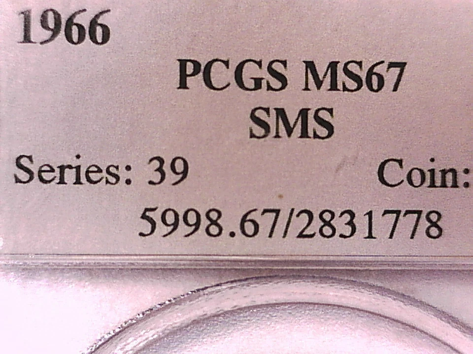 1966 P Washington Quarter PCGS MS 67 SMS 2831778 Lightly Toned - Image 3 of 4