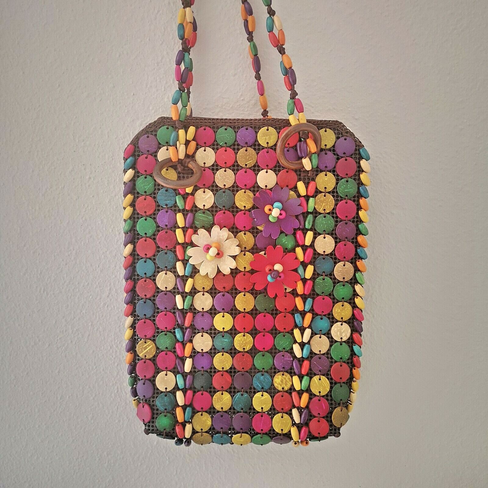 Bolso de abalorios juvenil multicolor original para mujer decorado de moda