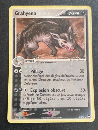 Pokemon Card Fr Ex Guards of / The Power - Grahyena 18/108 Holo - Pl Rhodium - Picture 1 of 8