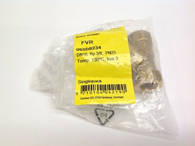 Danfoss 065B8234 FVR Brass Strainer 3/8'' Female Fitting PN25 Temp 130 Deg. C