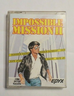 Vintage Commodore C 64 128 Impossible Mission II KASSETTE Spiel EPYX CIB rar