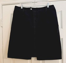 Vintage 1990's Gap Black Jean Skirt Size 12 Mid Length Faded