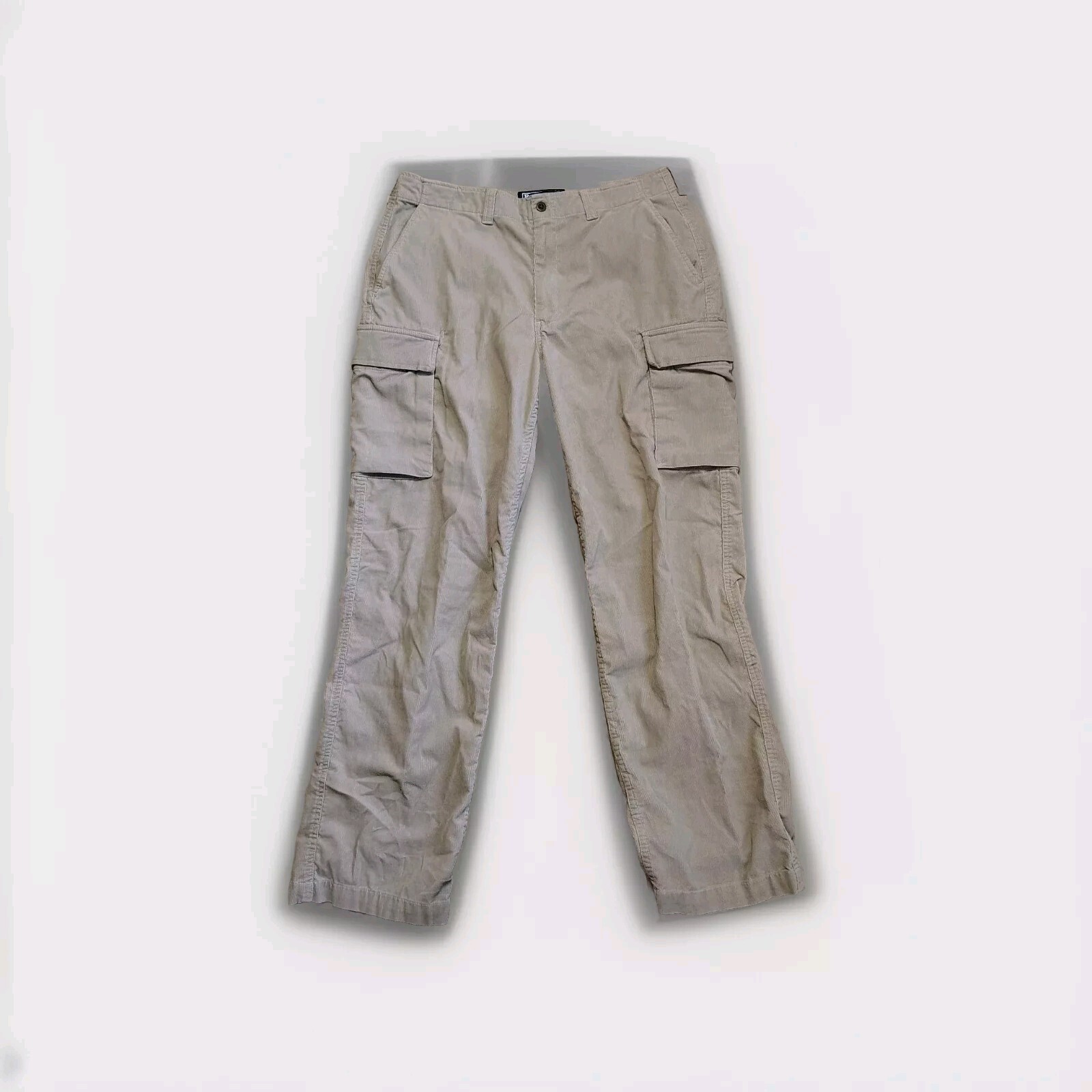 Polo By Ralph Lauren Beige Corduroy Cargo Pants Mens 34x33(32) Y2K