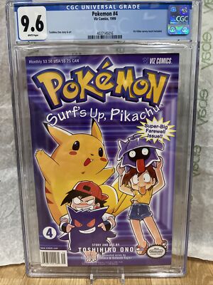 pokemon 4 comic book cgc 9.6 surf's up pikachu Nintendo Newsstand pokemon 4 comic book cgc 9.6 surf's up pikachu Nintendo Newsstand