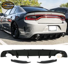 Fits 15-23 Dodge Charger SRT V2 Style Rear Diffuser Lip & 2PC Side Aprons - PP