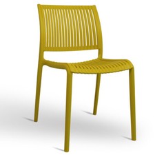 Chaise Aurora D'Extérieur En Plastique Couleur Jaune Moutarde Modèle Confort