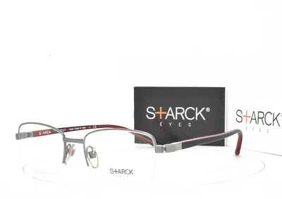 Starck Eyes Eyeglasses 360 hinge Black Grey Half Rim 51-18-145 2007 04