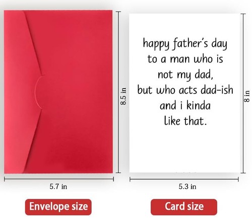 Tongue In Peach Vatertagskarte – ‚Not Technically My Dad‘, A5, Mit Umschlag, Matt