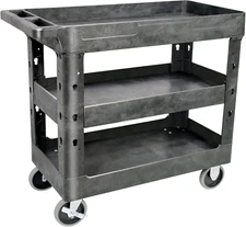 3 Shelf Utility Cart Heavy Duty Rolling Cart with Brake Wheels Storage Service C