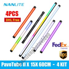 4Pcs NANLITE PavoTube II 15X RGB LED Light Tube Stick Full Color 2700-12000K APP