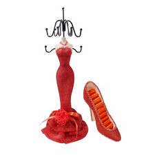 Jewelry Holder Necklace Organizer Ring Display Red Gift for Her Centerpieces