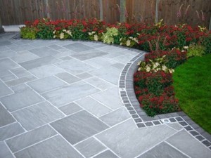 Kandla Grey Indian Sandstone Calibrated Paving Patio Slabs 19 m2 - IN