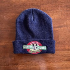 Vintage Disney Mickey Mouse Beanie Knit Ski Cap Embroidered Authentic Champion