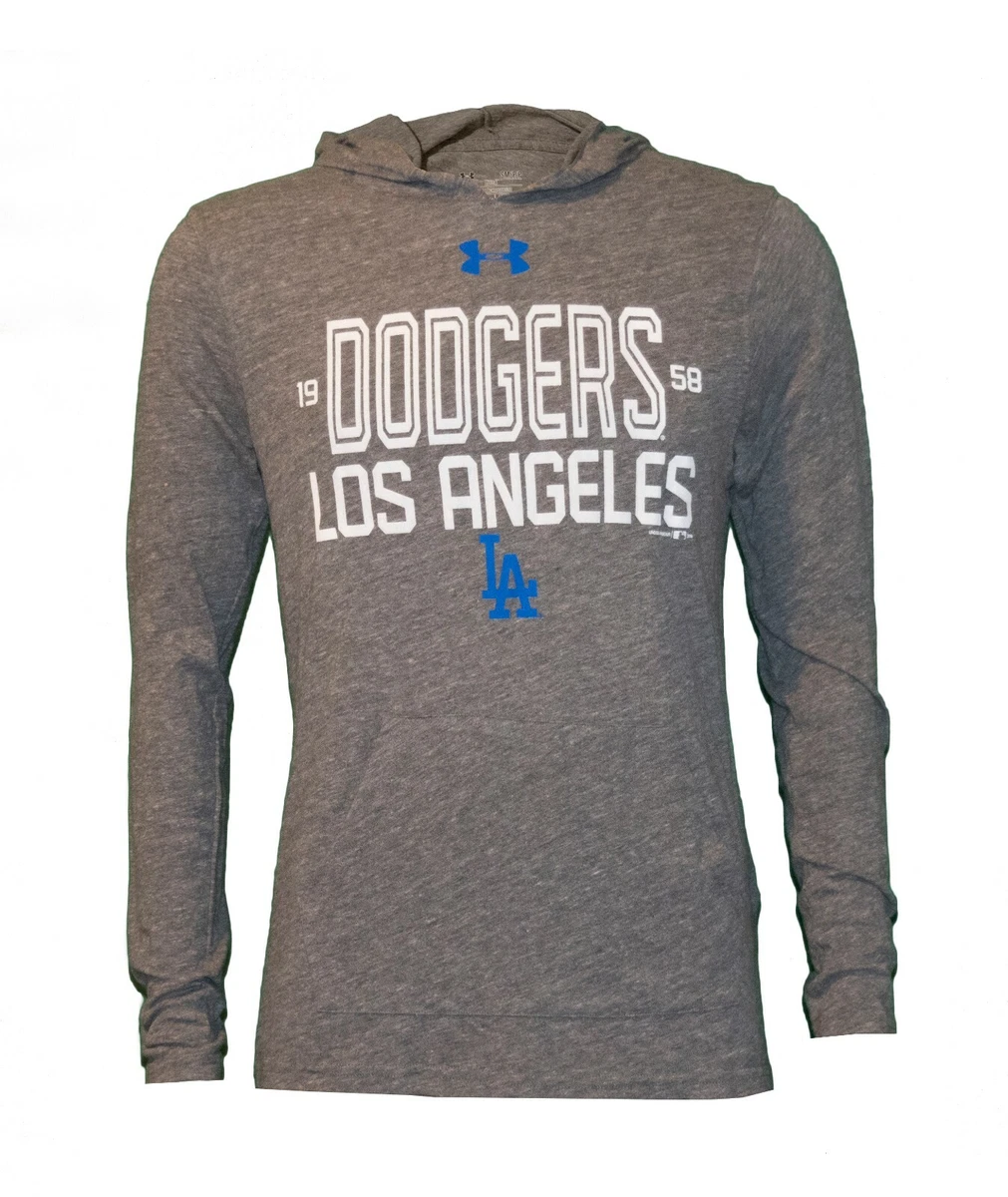 Under Armour UA MLB LA Dodgers Baseball Performance Heatgear Heather Gray  Hoodie