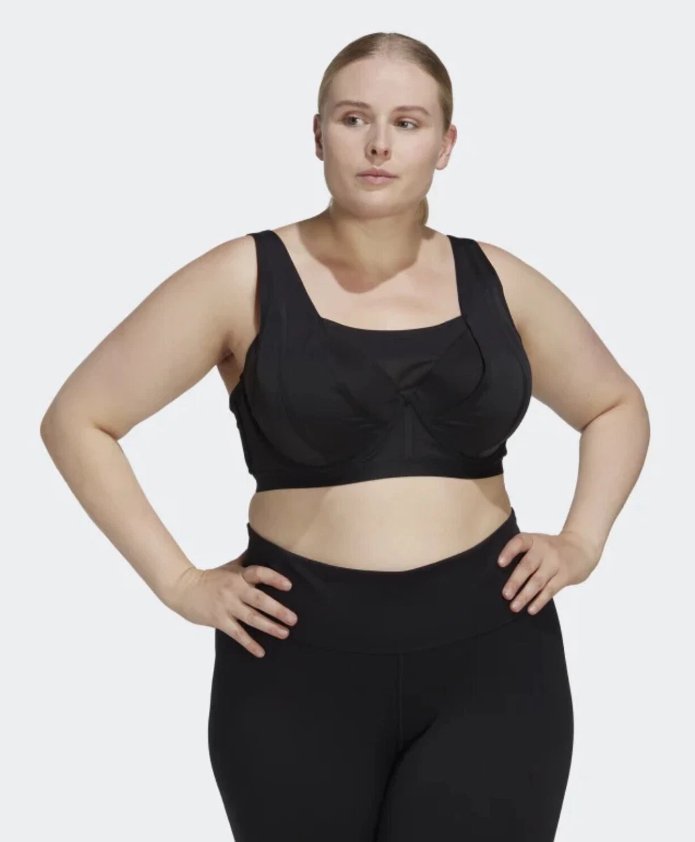 New W/ Tag $85 Adidas Black Sports Bra 11 Honore Plus Size Max Support 44 E  DDD