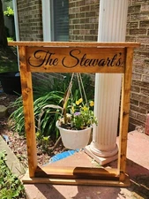 🪴 Personalized Hanging Flower Sign Stand – Custom Outdoor Sign Stand