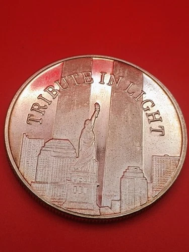 Tribute In Light Twin Towers One Troy Oz .999 Fine Silver Round 9/11
