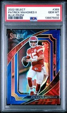 2022 Panini Select #369 PATRICK MAHOMES Blue Prizm /99 PSA 10 GEM MINT Chiefs