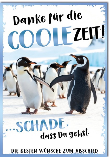 Abschied Pinguine Schade Dass Du Gehst GroßE Din A4-Karte Mit Umschlag Xxl-Karte-image