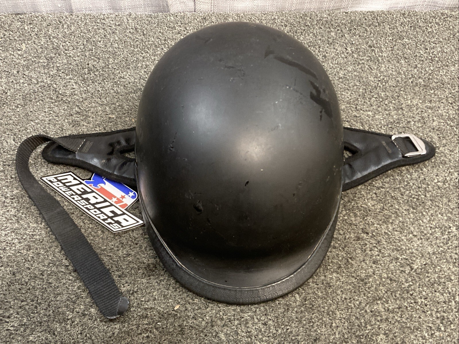 Helmet City HCI 105 Polo Style Motorcycle Half Helmet Matte Black SMALL