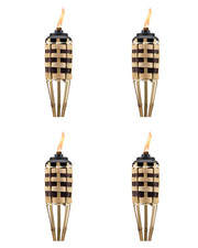 TIKI Gatun 57-Inch Tan Bamboo Garden Torch Outdoor Patio Citronella Torch 4 Pack