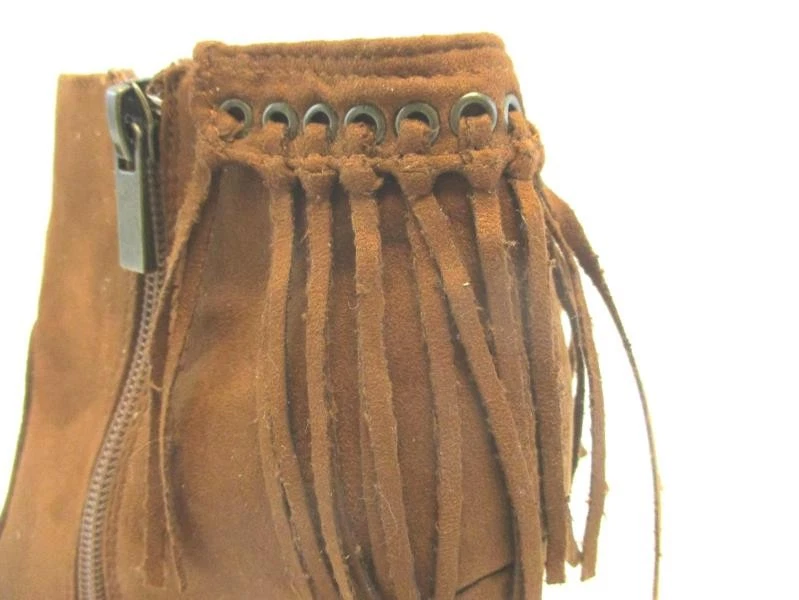 Bottes À Franges En Suède Marron Taille 6,5 Pour Femmes Bamboo Encounter - Photo 3/4