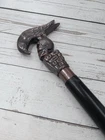 Brass Skull Head Walking Cane - Handmade Wooden Stick Gift For Women