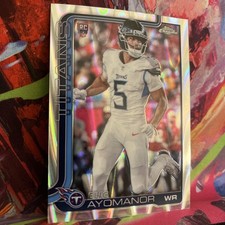2025 Topps Chrome Football Elic Ayomanor #336 (RC) Ray Wave Refractor Titans
