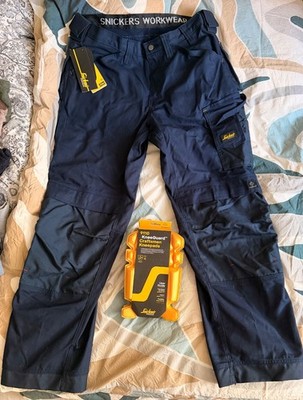 Snickers 3314 Canvas+ Handwerker Hose + Knee Guards, navy GR. 52