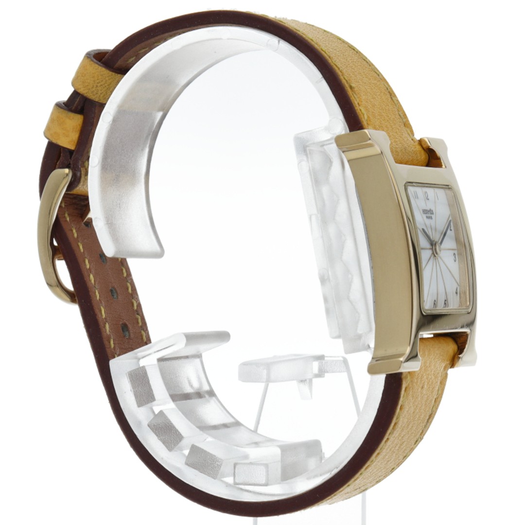 Hermes H Watch Ladies Watch H Watch HH1.201 GP Leather Ladies Watch White Finish image 5