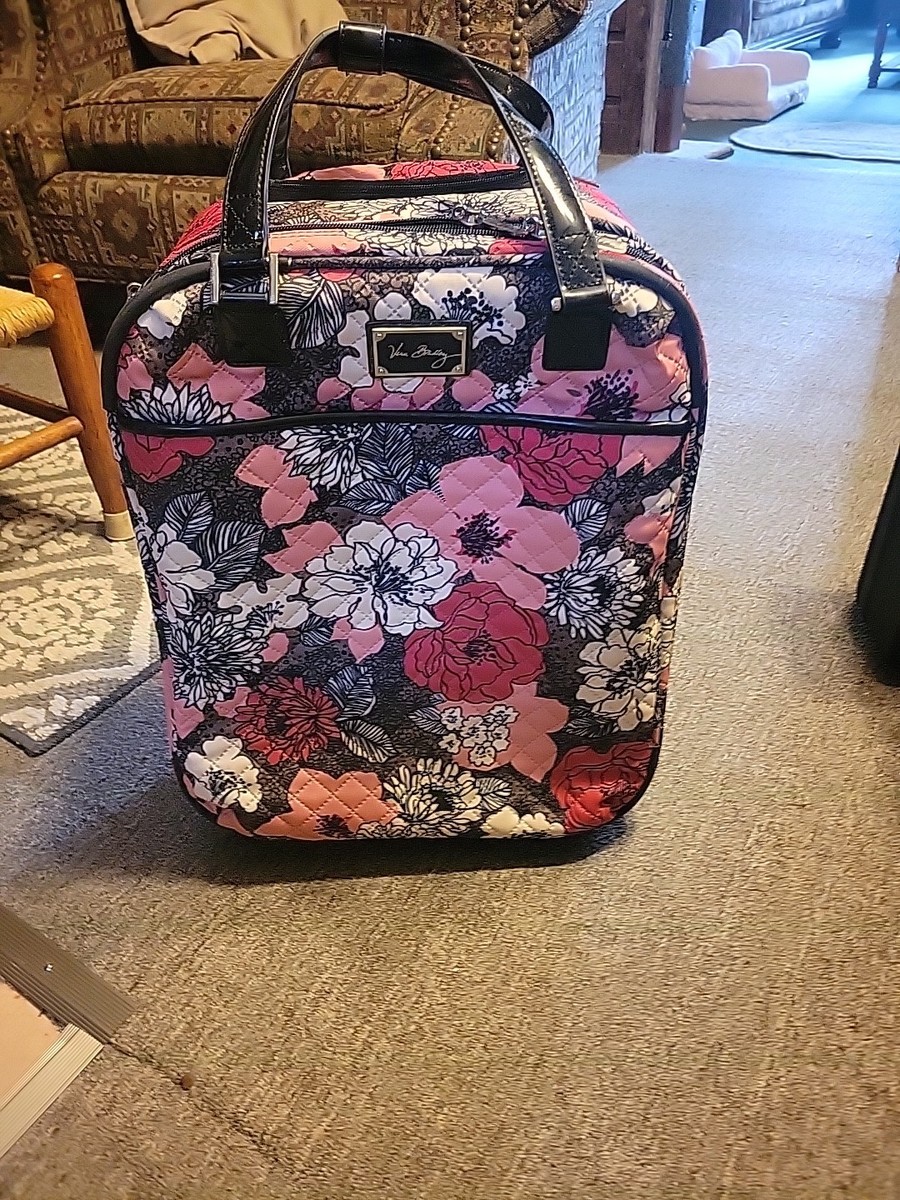 Vera Bradley MOCHA ROUGE Quilted Carry On Suitcase 17