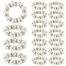 30 Stück  Aus Perlen, Imitationsperlen, Strass-Serviettenringhalter, ,  B7P3