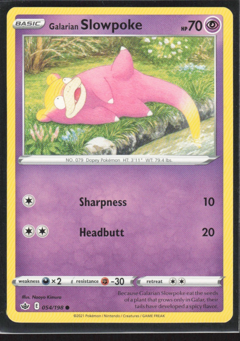 2021 Sword & Shield - Battle Styles Galarian Slowpoke Basic/Common #54