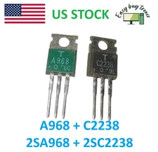 1PAIR New Original Transistor TOSHIBA 2SA968-Y/2SC2238-Y A968/C2238, Old Batch