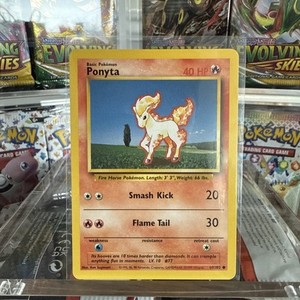 Ponyta 60/102 1999 Base Set Unlimited Pokemon Card WOTC Common - Nm/Vlp Vintage