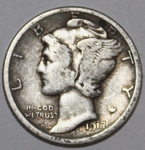1917-P Mercury Dime - Very Fine - #1585ED - FREE SHIPPING