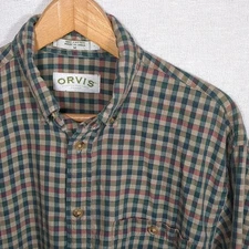 Orvis Plaid Shirt Men's Long Sleeve Button Down Size Medium EUC