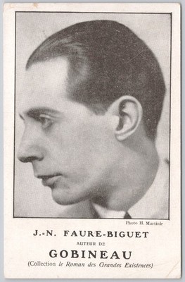 JN Faure Biguet French Writer Portrait Vintage Postcard Plon Library Paris