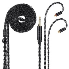 3.5mm to MMCX IEM Cable 8Core OCC SilverPlated Earbud Cord 1.3 Meter