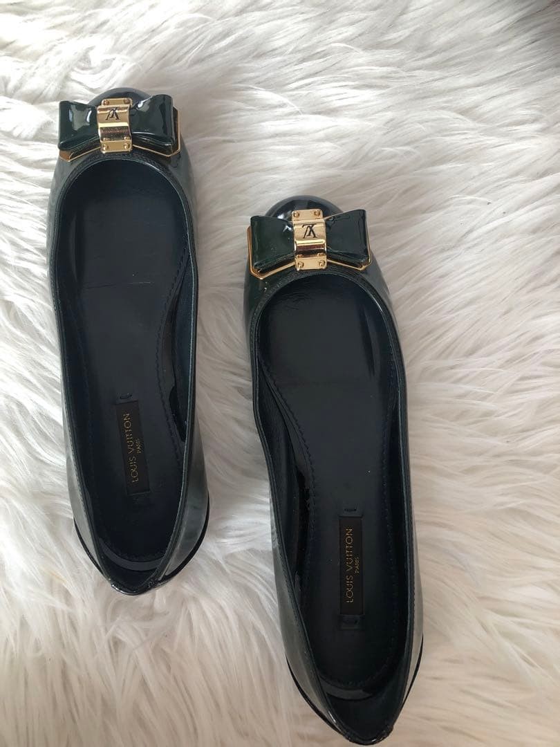 LOUIS VUITTON Heel Leather Pumps Olive Green EU 36 135321K Authentic thumbnail 3