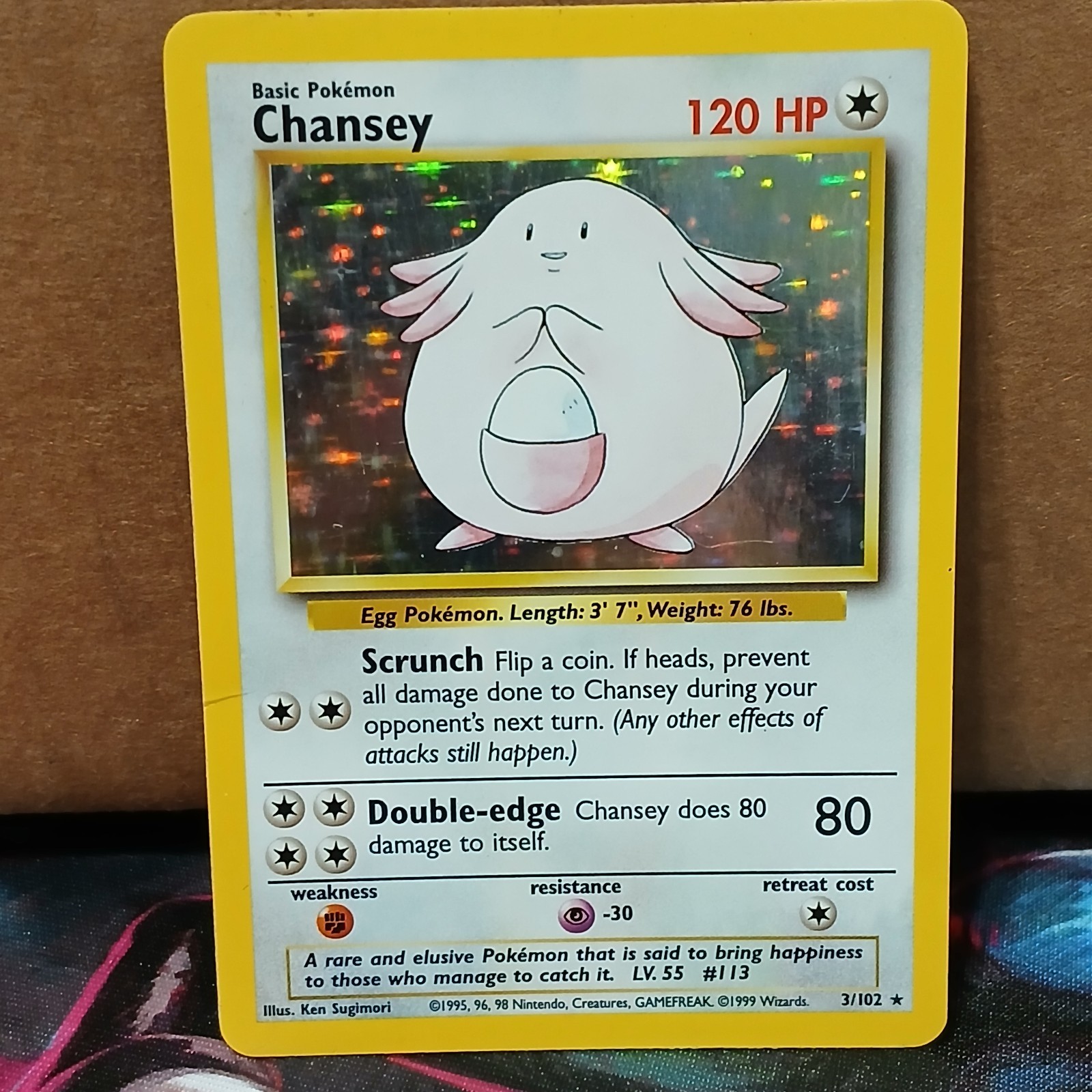 Pokémon Chansey Holo Rare TCG Card Base Set Unlimited 3/102 Holo LP