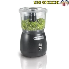 Stack & Press Food Chopper 2 Speed 3 Cup Bowl BPA-Free Stainless Steel Blades US