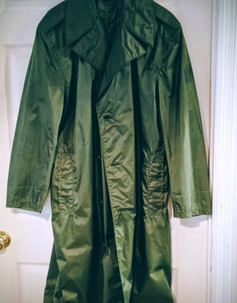 Military Marine Raincoat Nylon Rubbercoated Green M-2 36 S